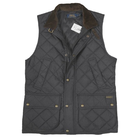 NEW Polo Ralph Lauren Womens Equestrian Style Vest! Medium  Black Quilted Design - Picture 1 of 1